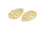 Brass Leaf Charm, 8 Raw Brass Leaf Charms With 2 Holes, Leaf Charm Earrings (30x20x0.80mm) M01678