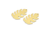 Brass Leaf Charm, 8 Raw Brass Leaf Charms With 1 Hole, Leaf Charm Earrings (30x20x0.80mm) M01733