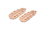 Copper Leaf Charm, 8 Raw Copper Leaf Charms With 1 Hole, Leaf Charm Earrings (30x13x0.80mm) M01716