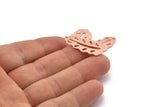 Copper Leaf Charm, 8 Raw Copper Leaf Charms With 1 Hole, Leaf Charm Earrings (30x13x0.80mm) M01716