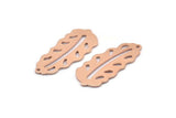 Copper Leaf Charm, 8 Raw Copper Leaf Charms With 1 Hole, Leaf Charm Earrings (30x13x0.80mm) M01716