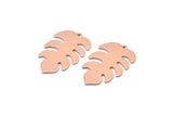 Copper Leaf Charm, 8 Raw Copper Leaf Charms With 1 Hole, Leaf Charm Earrings (30x20x0.80mm) M01742