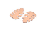 Copper Leaf Charm, 8 Raw Copper Leaf Charms With 1 Hole, Leaf Charm Earrings (30x20x0.80mm) M01742