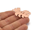 Copper Leaf Charm, 8 Raw Copper Leaf Charms With 1 Hole, Leaf Charm Earrings (30x20x0.80mm) M01742