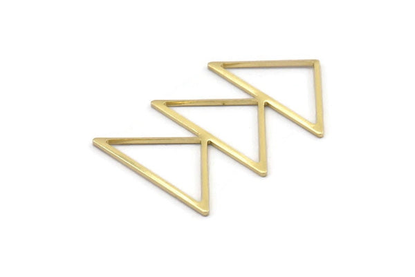 Brass Triangle Charm, 4 Raw Brass Triangle Blanks (45x30x1mm) M01799