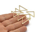 Brass Triangle Charm, 4 Raw Brass Triangle Blanks (45x30x1mm) M01799