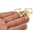 Brass Triangle Charm, 4 Raw Brass Triangle Blanks (45x30x1mm) M01803