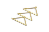 Brass Triangle Charm, 4 Raw Brass Triangle Charms With 1 Loop (47x30x1mm) M01783