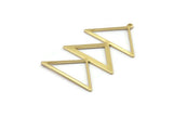 Brass Triangle Charm, 4 Raw Brass Triangle Charms With 1 Loop (47x30x1mm) M01807
