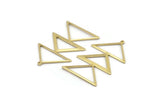 Brass Triangle Charm, 4 Raw Brass Triangle Charms With 1 Loop (47x30x1mm) M01807
