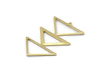 Brass Triangle Charm, 4 Raw Brass Triangle Charms With 1 Loop (47x30x1mm) M01806