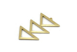 Brass Triangle Charm, 4 Raw Brass Triangle Charms With 1 Loop (47x30x1mm) M01790