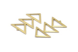 Brass Triangle Charm, 4 Raw Brass Triangle Charms With 1 Loop (47x30x1mm) M01790