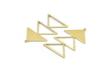 Brass Triangle Charm, 4 Raw Brass Triangle Charms With 1 Loop (47x30x1mm) M01797