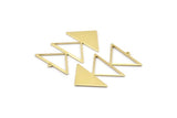 Brass Triangle Charm, 4 Raw Brass Triangle Charms With 1 Loop (47x30x1mm) M01792
