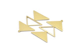 Brass Triangle Charm, 4 Raw Brass Triangle Charms With 1 Loop (47x30x1mm) M01793