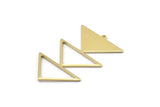 Brass Triangle Charm, 4 Raw Brass Triangle Charms With 1 Loop (47x30x1mm) M01809