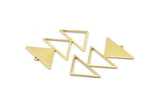 Brass Triangle Charm, 4 Raw Brass Triangle Charms With 1 Loop (47x30x1mm) M01809