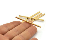 Altın Kolye Çubuğu, 1 Delikli 4 Altın Kaplama Pirinç Kolye Çubuğu (2x50mm) BS 1754