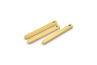 Altın Kolye Çubuğu, 1 Delikli 6 Altın Kaplama Pirinç Kolye Çubuğu (2x25mm) BS 1755