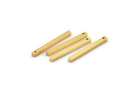 Altın Kolye Çubuğu, 1 Delikli 6 Altın Kaplama Pirinç Kolye Çubuğu (2x25mm) BS 1755