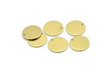 Brass Cabochon Tag, 24 Raw Brass Round Charms With 1 Hole, Stamping Tags (14x0.80mm) M01592