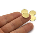Brass Cabochon Tag, 24 Raw Brass Round Charms With 2 Holes, Stamping Tags (14x0.80mm) M01593