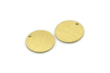 Brass Cabochon Tag, 24 Textured Raw Brass Round Charms With 1 Hole, Stamping Tags (14x0.80mm) M01585