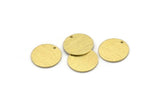 Brass Cabochon Tag, 24 Textured Raw Brass Round Charms With 1 Hole, Stamping Tags (14x0.80mm) M01585
