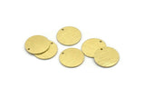 Brass Cabochon Tag, 24 Textured Raw Brass Round Charms With 1 Hole, Stamping Tags (14x0.80mm) M01585
