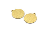 Brass Cabochon Tag, 24 Textured Raw Brass Round Charms With 1 Loop, Stamping Tags (16x14x0.80mm) M01584