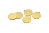 Brass Cabochon Tag, 24 Textured Raw Brass Round Charms With 1 Loop, Stamping Tags (16x14x0.80mm) M01584