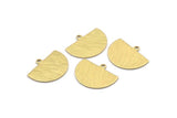 Semi Circle Charm, 10 Textured Raw Brass Half Moon Charms With 1 Loop, Stamping Blank (22x17x0.70mm) M01557
