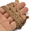 Brass Chain, Raw Brass Chain, Brass Double Link Flat Cable Chain (5x1.3mm) Z118