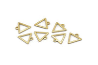 Gold Triangle Charm, 12 Gold Plated Brass Triangle Charms With 1 Loop (12x11.5x0.8mm) BS 2259