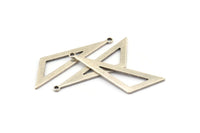 Silver Triangle Charm, 6 Antique Silver Plated Brass Triangle Charms With 1 Loop (40x11x1mm) BS 2184 H1383