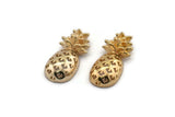 Pineapple - 2 Gold Plated Brass Pineapple  (20x9x4mm) N0256