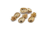 Pineapple - 2 Gold Plated Brass Pineapple  (20x9x4mm) N0256