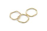 Gold Circle Rings, 12 Gold Plated Brass Wavy Circle Rings, Charms (16.5x0.80mm) BS 1757 Q1042