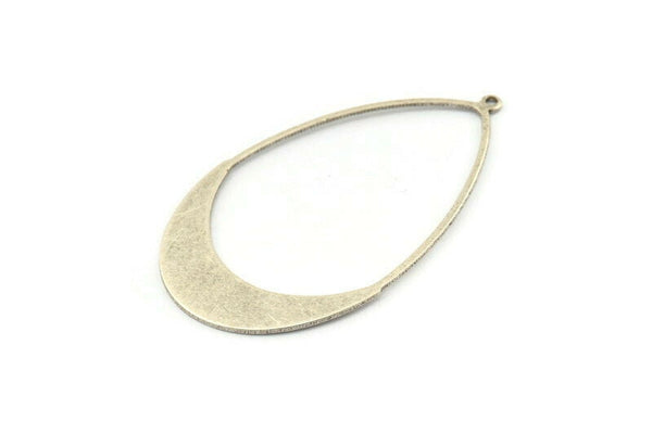Gümüş Damla Charm, 1 Döngülü 4 Antik Gümüş Kaplama Pirinç Damla Charm, Bulgular (53x30x0,80 mm) D1242