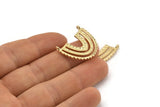Gold Charm, 2 Gold Plated Brass, Gold Pendants, Charm Pendants, Gold U Shape Charms With 2 Loops (24x22x1.2mm) N1449