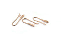 Rose Gold Ear Hooks, 4 Rose Gold Plated Brass Earring Wires, Earring Hooks (27.5x7.5mm) BS 1715