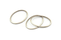 Silver Oval Connector, 12 Antique Silver Plated Brass Oval Connectors, Charms, Findings (26x19x1mm) A1707 H1225
