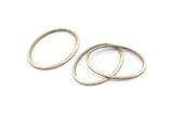 Silver Oval Connector, 12 Antique Silver Plated Brass Oval Connectors, Charms, Findings (26x19x1mm) A1707 H1225