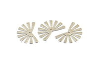 Silver Sun Charm, 10 Textured Silver Tone Brass Rising Sun Flag Charms With 1 Hole, Findings, Earrings (25x17x0.60mm) D1411