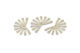 Silver Sun Charm, 10 Textured Silver Tone Brass Rising Sun Flag Charms With 1 Hole, Findings, Earrings (25x17x0.60mm) D1411