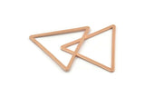 Rose Gold Triangle Charm, 4 Rose Gold Plated Brass Triangle Rings, Findings (36x32x2x1mm) D1021 Q0999