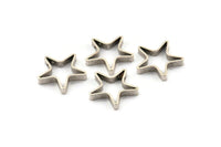 Silver Star Charm, 6 Antique Silver Plated Brass Star Shaped Connectors With 2 Holes (22x3.5mm) BS 2022 H1344