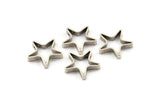 Silver Star Charm, 6 Antique Silver Plated Brass Star Shaped Connectors With 2 Holes (22x3.5mm) BS 2022 H1344