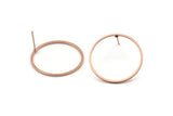 Rose Gold Circle Earring, 4 Rose Gold Plated Brass Circle Stud Earrings (26x1x1mm) Bs 1091 A1454 Q0998